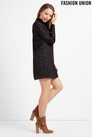 Fashion Union Floral Print Shift Dress